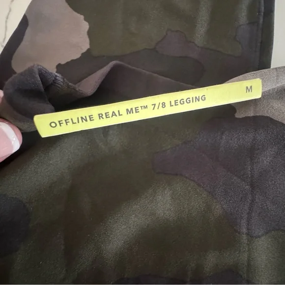 NWT OFFLINE by Aerie Real Me Hi-Rise 7/8 Legging Camo Green/Black Women’s M - Picture 8 of 11